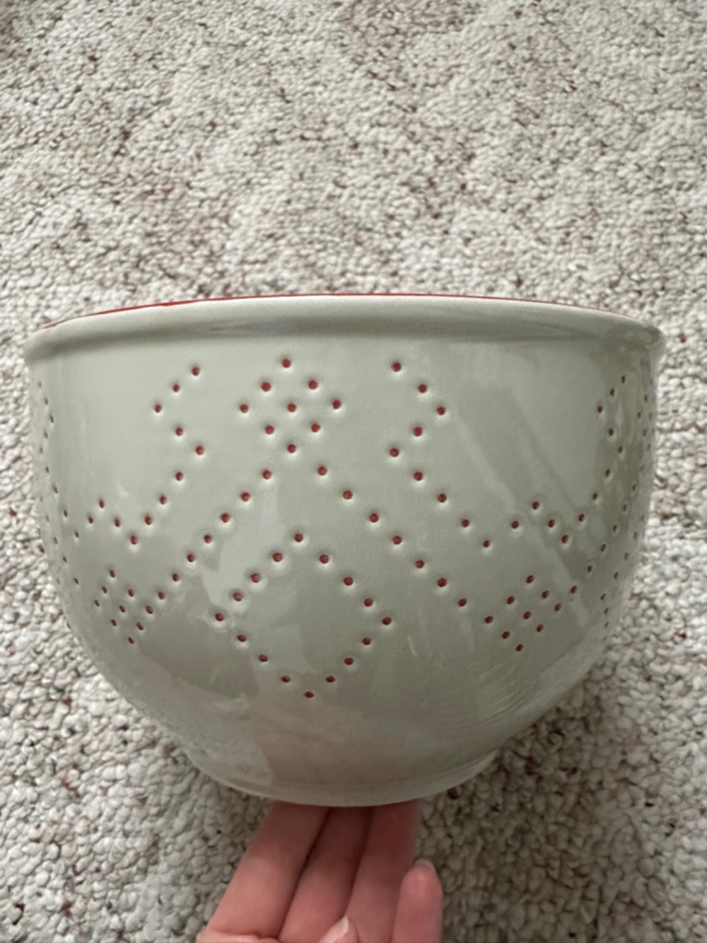 Ceramic Bowl mixing  with Red Accent - Home Art